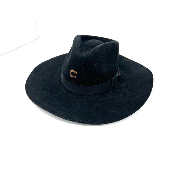 Charlie 1 Horse Women's Highway Wool Western Fashion Hat Black Ribbon Plain M - Picture 4 of 4